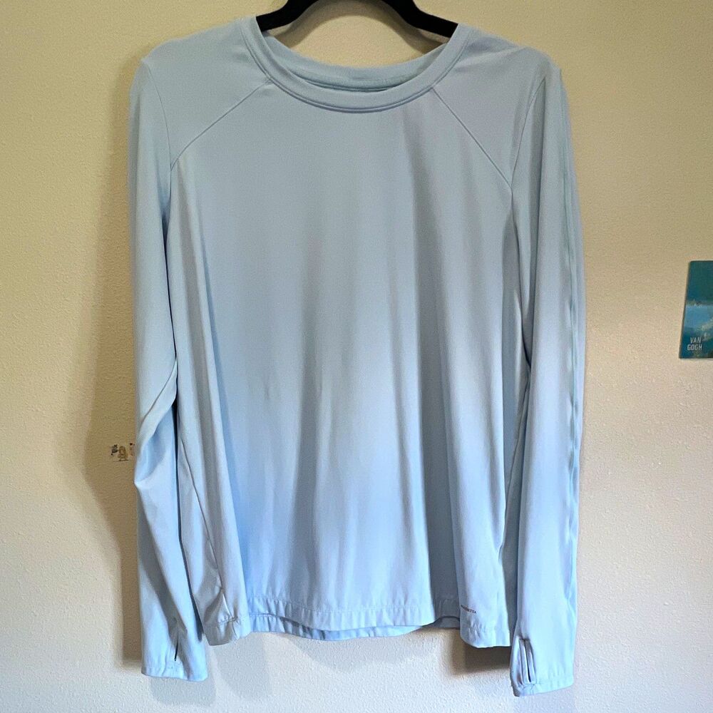 Mondetta Performance + Luxury Womens Light Blue Crew Neck Stretch Pullover L - Picture 1 of 4